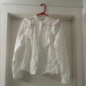 Forever 21 White Ruffled Blouse